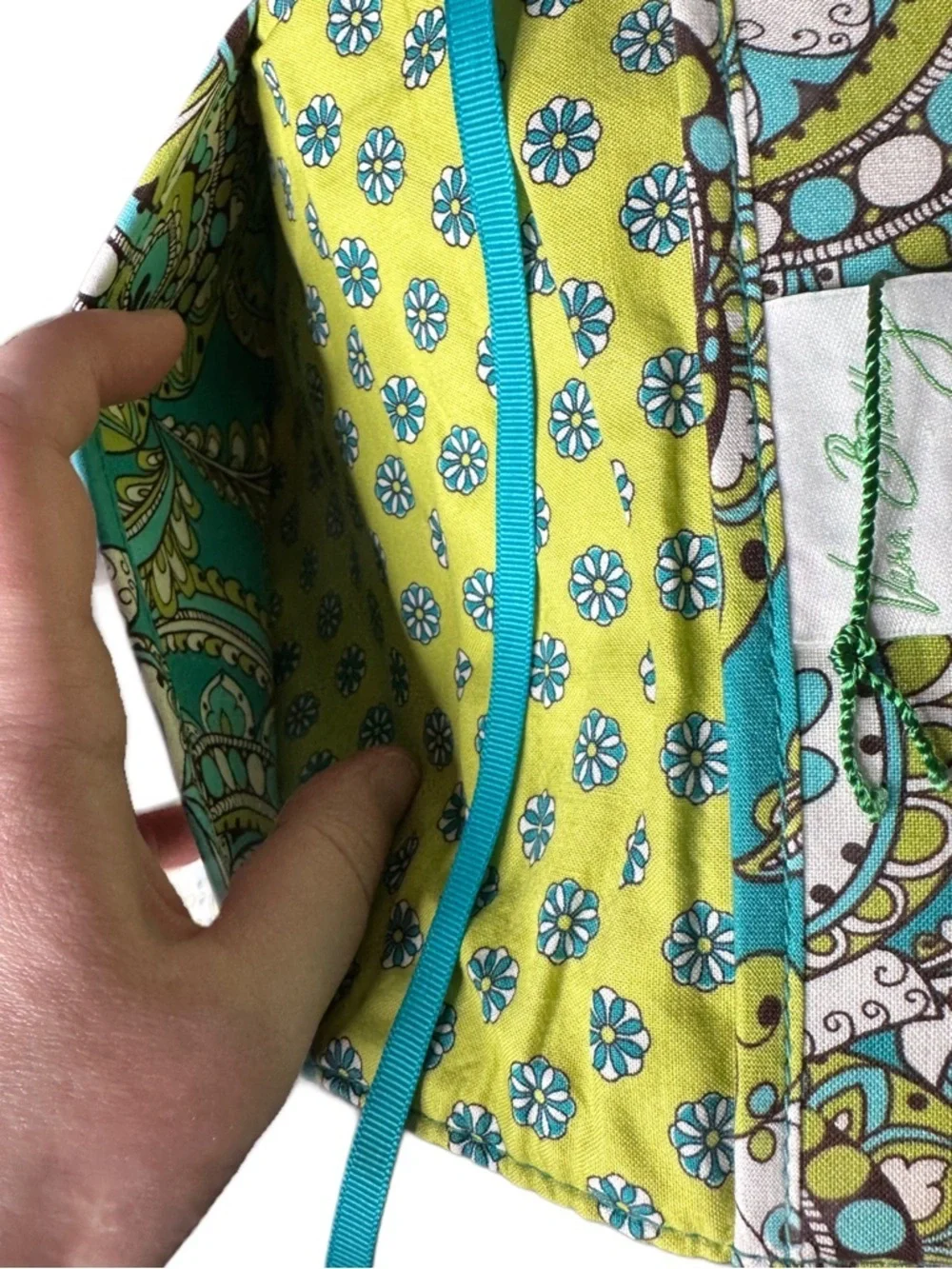 Vera Bradley Fabric Book Cover Case with Ribbon Bookmark